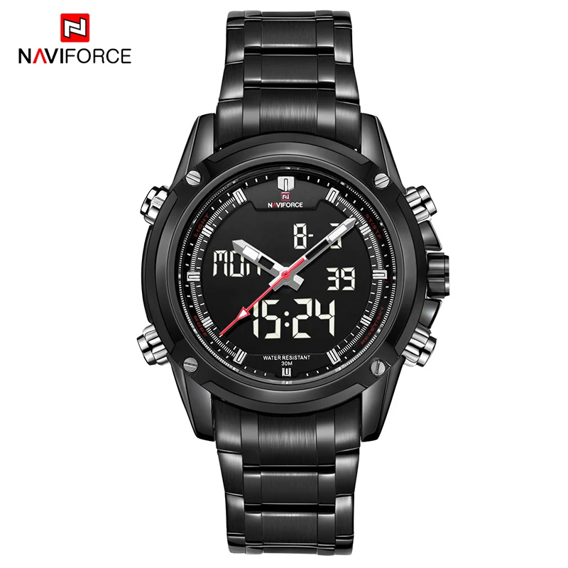 BBW Мужские часы Naviforce, Мужские кварцевые светодиодный часы с цифровым хронографом, спортивные часы, армейские военные наручные часы, мужские часы - Цвет: BBW