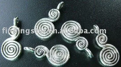 

FREE SHIPPING 300pcs Tibetan silver spiral calabash charms 17mm A38