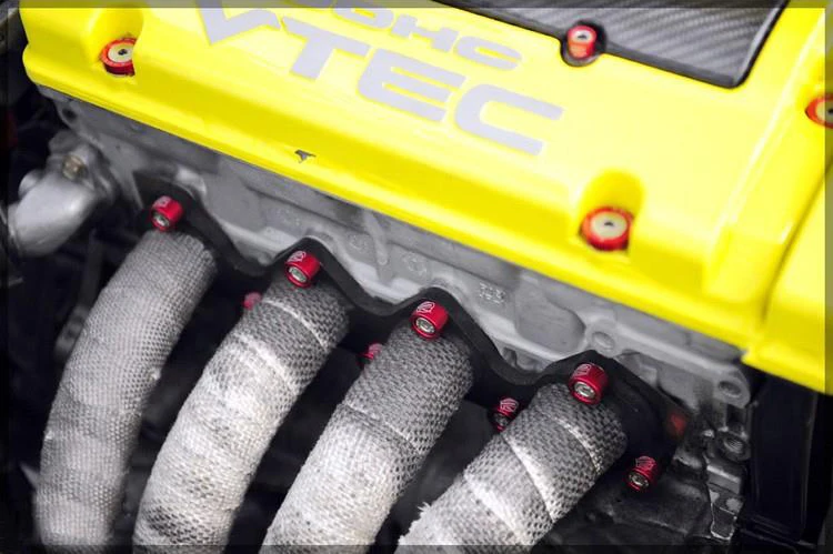 Новый Черный 6 шт. JDM Прокладка Винт Входе трубы Двигателя Шайбы Болты Комплект