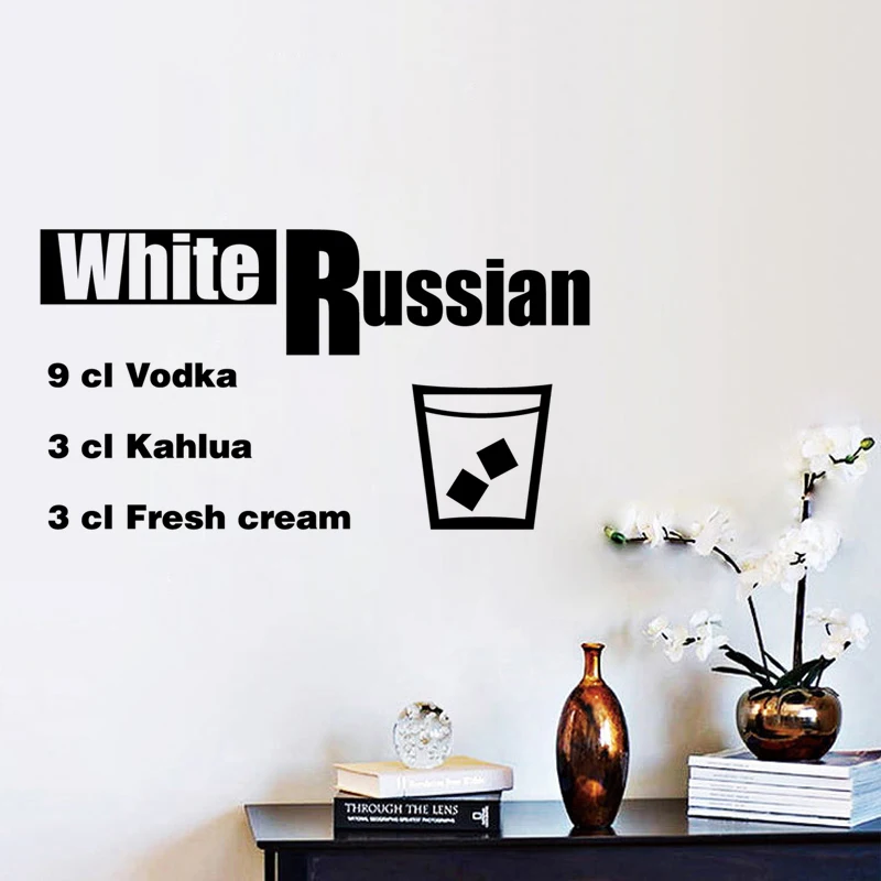 KUCADA белый русский стикер для украшения дома Съемный diy черный ПВХ Настенный декор