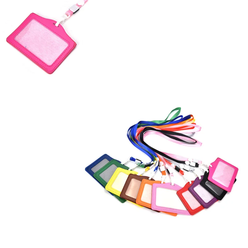 PU кожаная обложка для паспорта Обложка автобусной карты с пряжкой Ремешок на шею