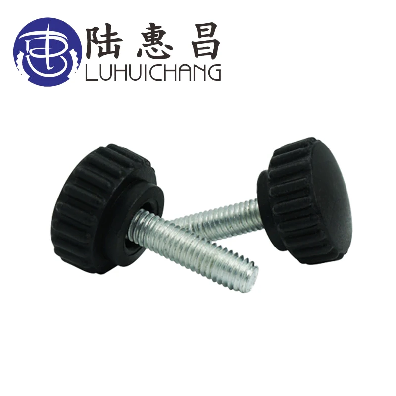 Luhuichang 20 шт. m5 12# черный пластиковый затягивающийся винт с накатанной головкой ручной винт