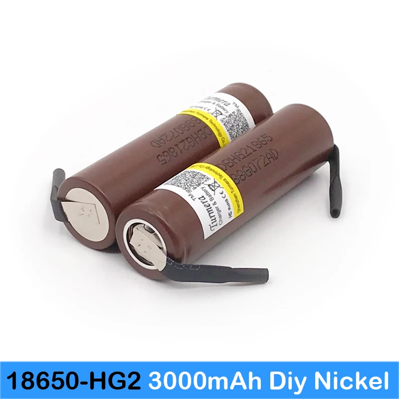 18650 hg2 батарея 3000 мАч с толстыми полосками 3 6 V 30a предназначена для блок питания