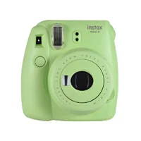 Новинка, 5 цветов, Fujifilm Instax Mini 9, фотокамера моментальной печати+ 14 в 1 комплект, чехол-сумка для видео, защитный фильтр+ альбом+ наклейка - Цвет: Green