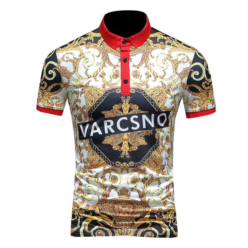 2019 summer men lapel POLO short-sleeved shirt embroidered qiantang 2009 article number T311 P75 | Мужская одежда