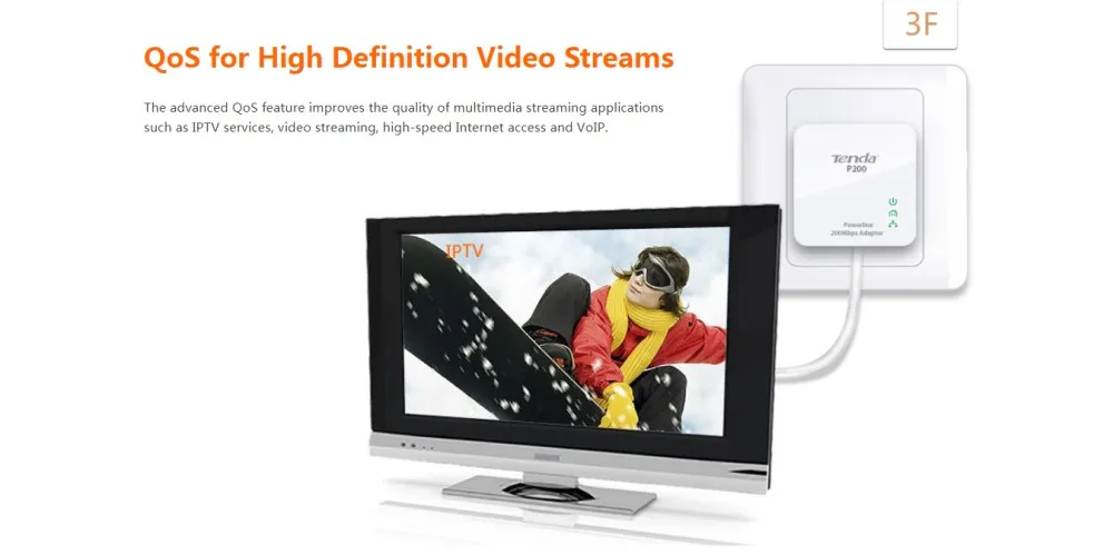 1 шт. Tenda P202 200 Мбит/с Сетевой адаптер питания AV1000 Ethernet PLC Адаптер Комплект гигабитный сетевой адаптер IPTV homeplug AV2