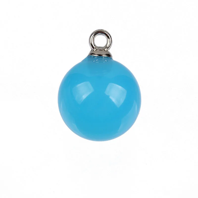 3 Lake blue jelly Новинка 16 мм Желе разноцветные акриловые бусины полировка с петлей для подвешивания бусины 10 шт для DIY украшения Аксессуары - Цвет: 3 Lake blue jelly