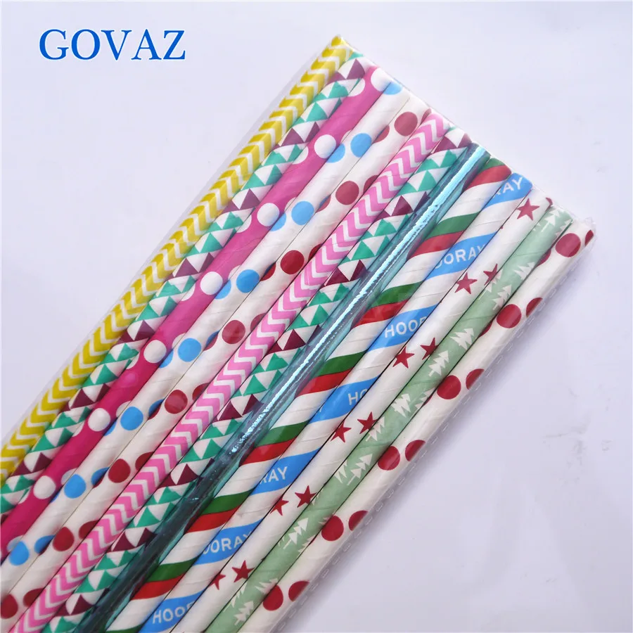 25 шт. цветные бумажные соломинки для вечеринок смешанные детей украшения на день