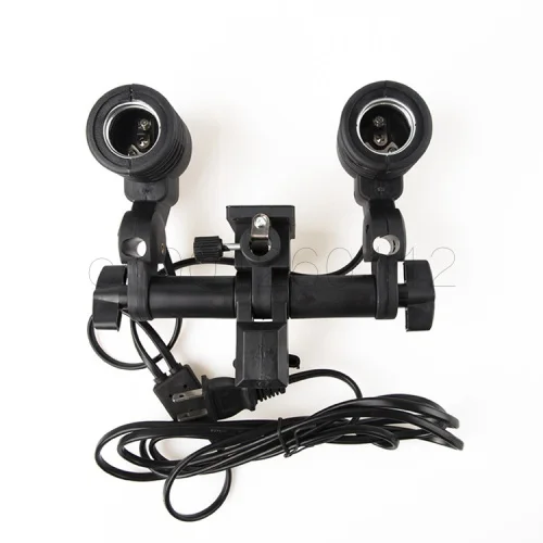 

Dual-Head E27 Bulb Swivel Adapter Lamp Holder+ B-Type Speedlite Flash Bracket Hot Shoe Adapter Umbrella Holder