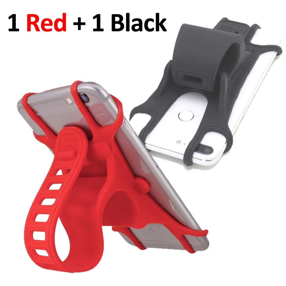 1 Black 1Red Зажим для телефона Ручка Универсальный сотовый телефон MICCGIN велосипед аксессуары Руль Крепление-расширитель велосипед gps держатель телефон - Цвет: 1 Black 1Red