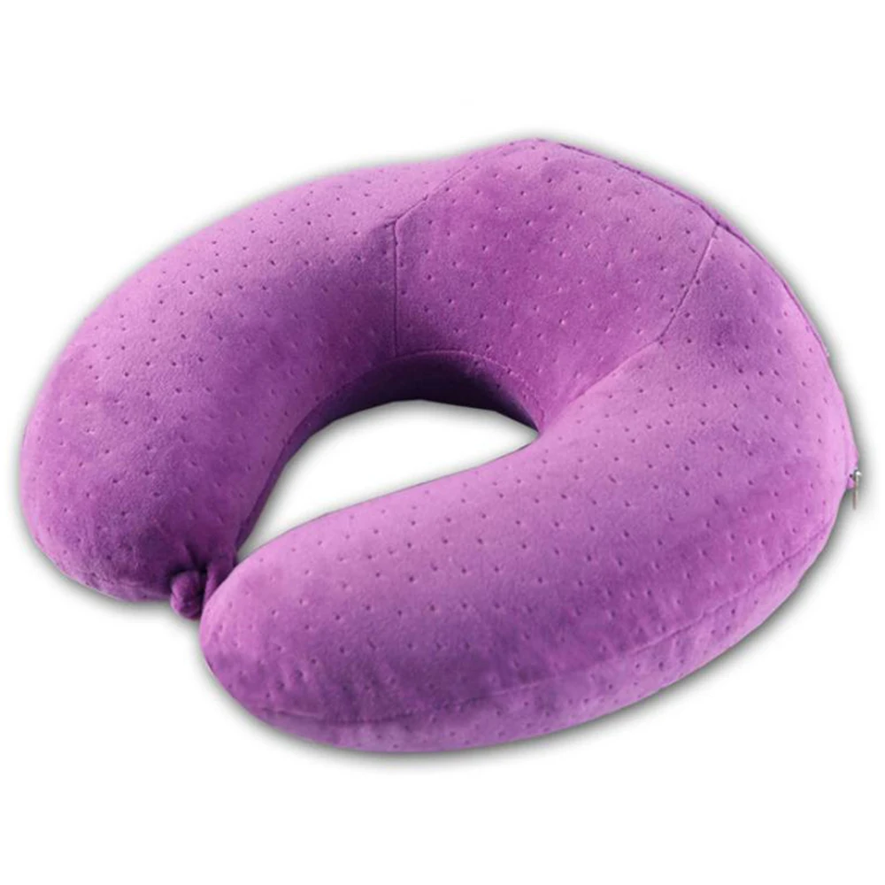 purple 30x31x9cm Ортопедическая подушка с эффектом памяти, 3 цвета, латексная подушка для шеи, мягкая подушка из волокна с медленным отскоком, массажер для шейного отдела, забота о здоровье - Цвет: purple 30x31x9cm