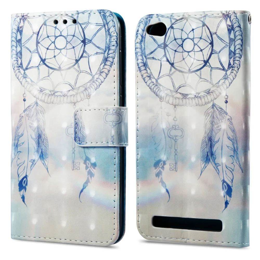 Чехол-книжка для Xiaomi Redmi 5A кожаный чехол-бумажник с 3D рисунком слот карт чехол