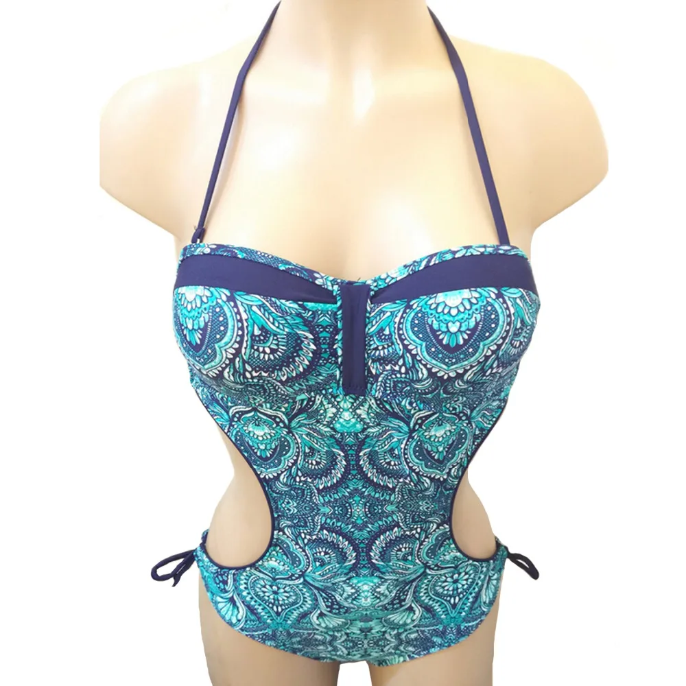 Новинка 2019 бикини женский слитный купальник на косточках в стиле ретро с