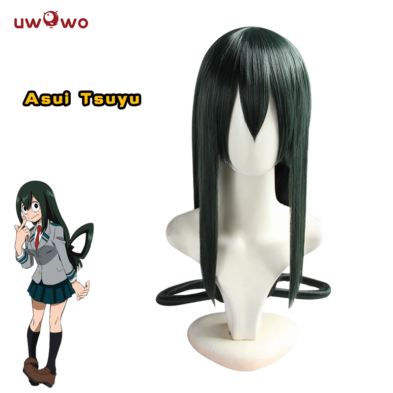 UWOWO Asui Tsuyu косплей парик Boku No Hero academic аниме My волосы длинные прямые синтетические