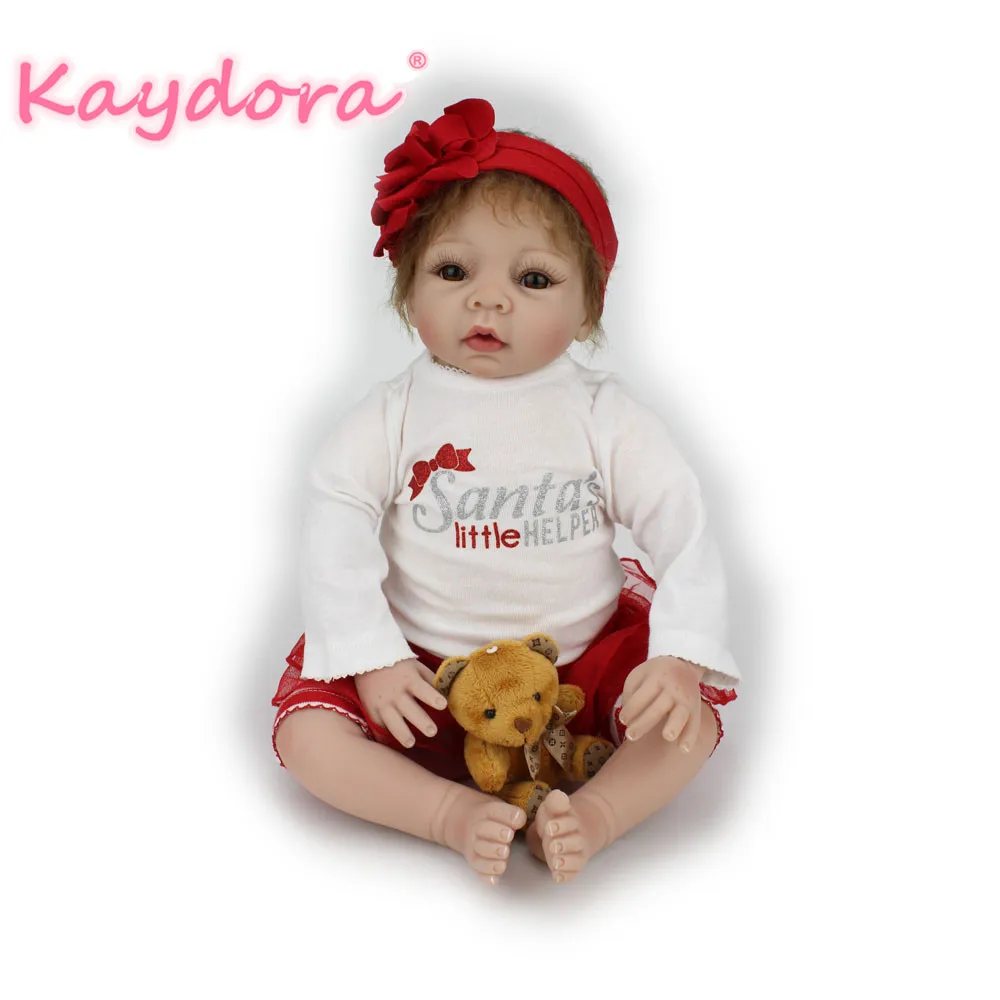 

Kaydora 22 inches Doll Reborn For Sale Soft Silicone Reborn Babies Girl lol PlayHouse Toys Lifelike Doll Newborn Santa Christmas