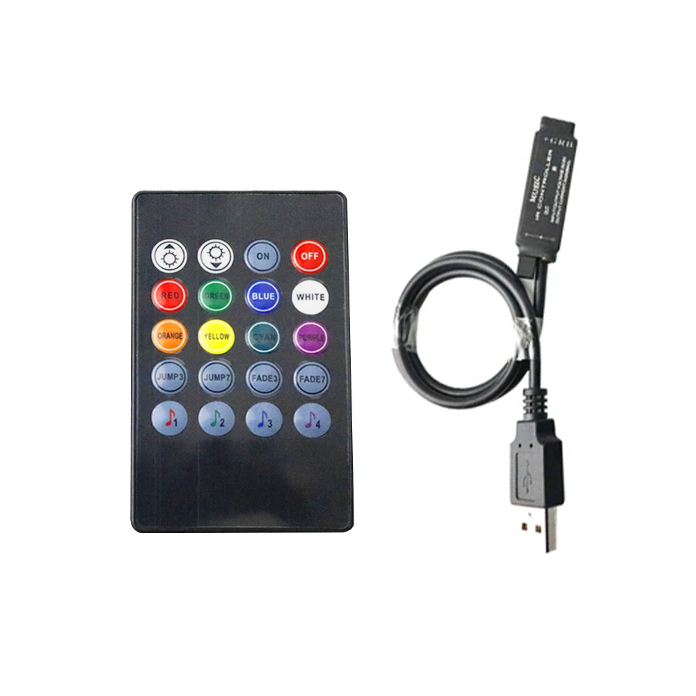 USB RGB Управление DC5V музыка Мини 20 Ключи ИК пульт дистанционного управления 6A для