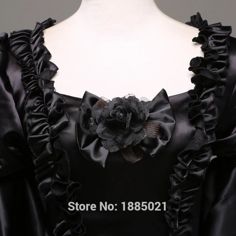 Черный Принцесса суд платье Мария-Антуанетта средневековый викторианской