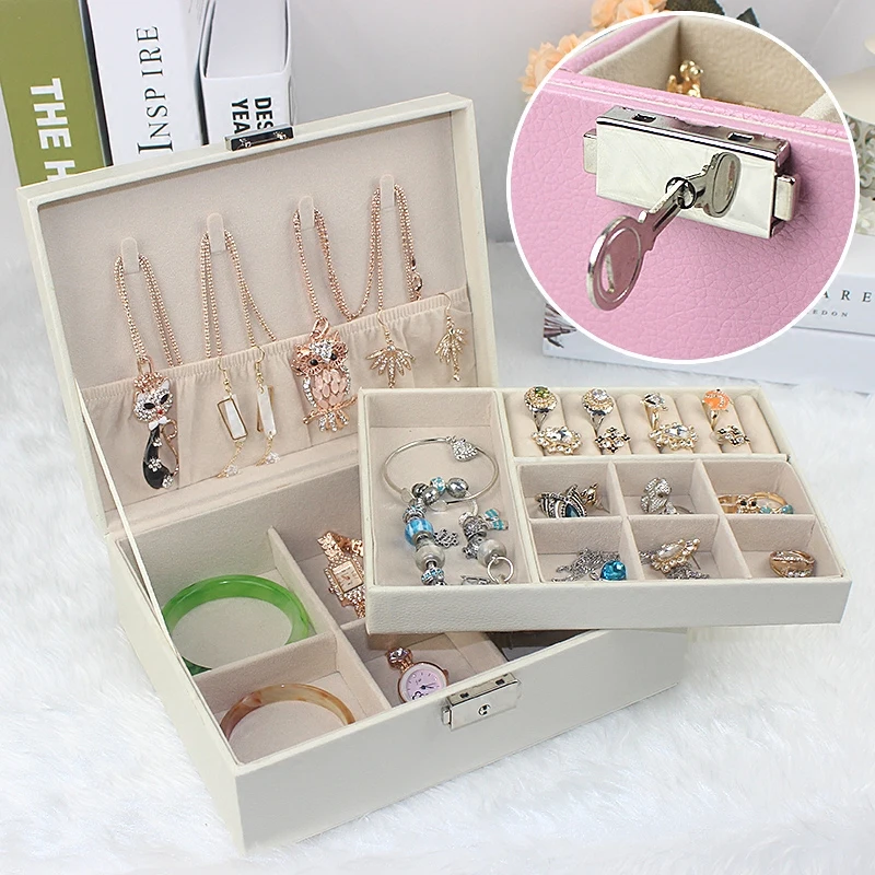 Можно выбрать стили и цвет деревянный двухслойный замок Коробка для хранения