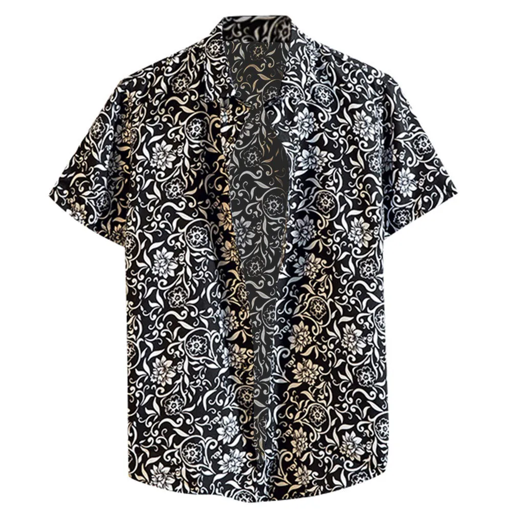 Мужская рубашка с коротким рукавом Camisa Masculina Свободная Повседневная M 5XL лето