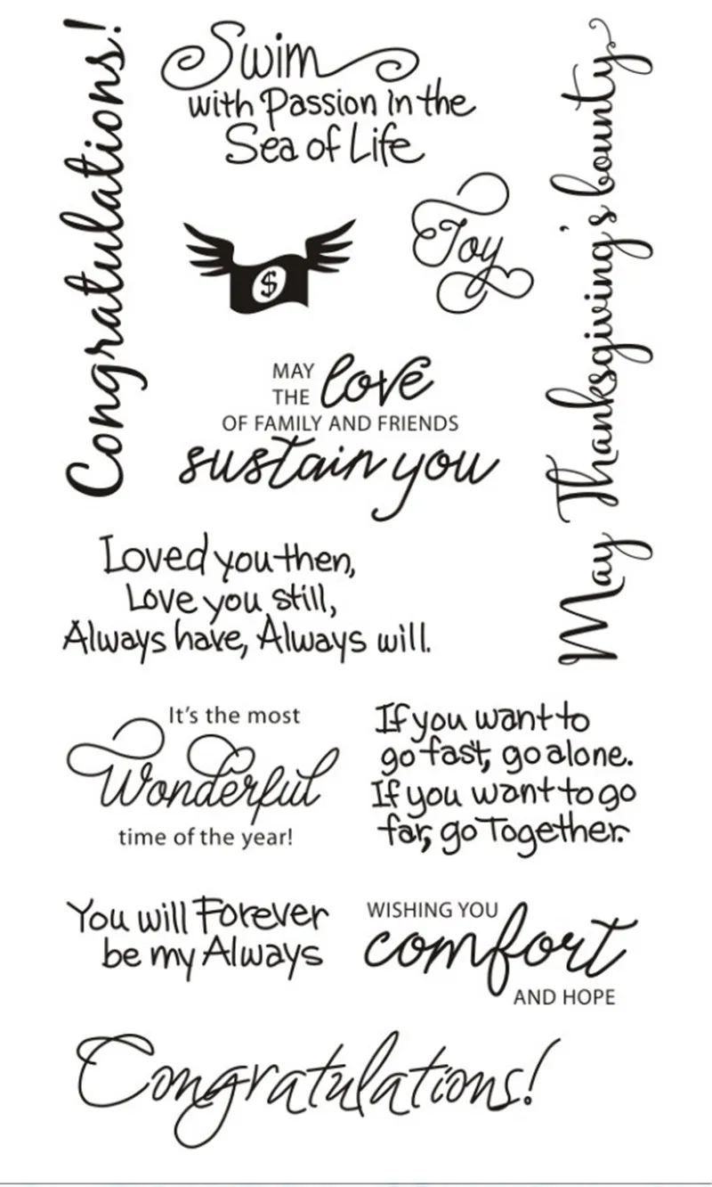 4 стиля английская фраза чистая Резина чистые штампы/печать скрапбукинга/фото