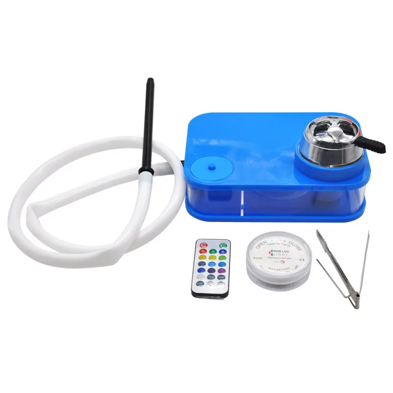 Синий Hookah Set Acrylic Hookah Accessories Smoking Set with Bowl Hose Charcoal Set with LED Light Hookah Accessories Dropshipping XNC - Цвет: Синий