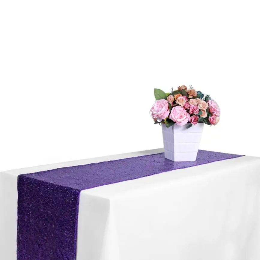Purple 30*180/30*275/30*300 см 8 расцветок со сверкающими блестками Настольная дорожка для Свадебная вечеринка Рождественская Скатерть украшения для скатерти - Цвет: Purple