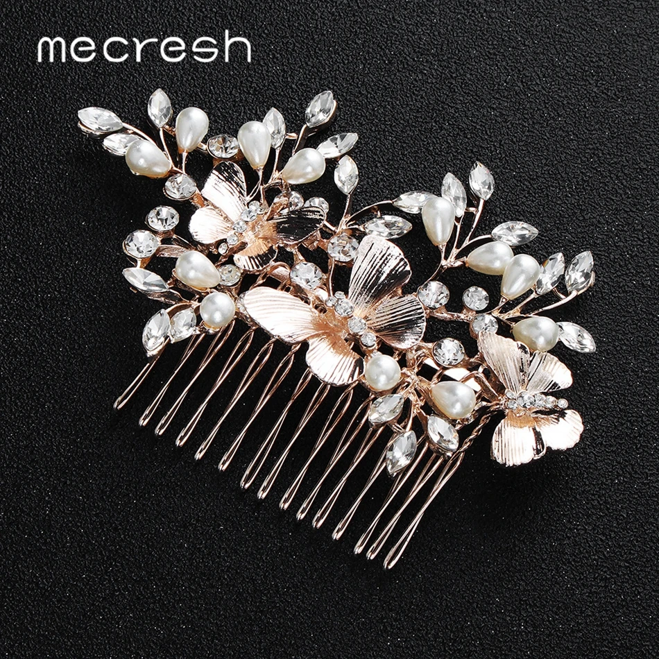 Mecresh искусственный жемчуг гребень для волос ручной работы ювелирные изделия