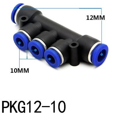 PKG12-10 PKG 1 шт. пневматические фитинги быстрое соединение газовой трубы пластиковый СОЕДИНИТЕЛЬ 4 мм 6 мм 8 мм 10 мм 12 мм уменьшенный диаметр пневматического шарнира - Цвет: PKG12-10