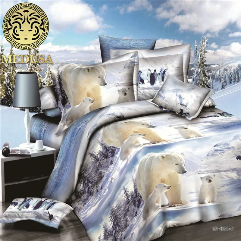 Медуза 3d Белый медведь/Лев/крокута/панда/пингвин постельные принадлежности