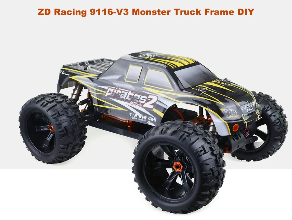 ZD Racing 9116-V3 120A водонепроницаемый бесщеточный ESC Monster Truck полномасштабный крошечный настоящий гоночный автомобиль из сплава 6061 DIY Рама Комплект Версия
