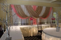 3m x 6m white wedding backdrop with colorful swags luxury wedding decoration