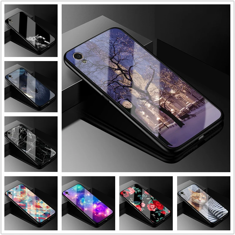 Для Oppo A37 чехол 5,0 ''стеклянная жесткая задняя крышка для Oppo A37 телефонный чехол s Черный силиконовый бампер Coque для OPPOA37 A 37 A37M A37F