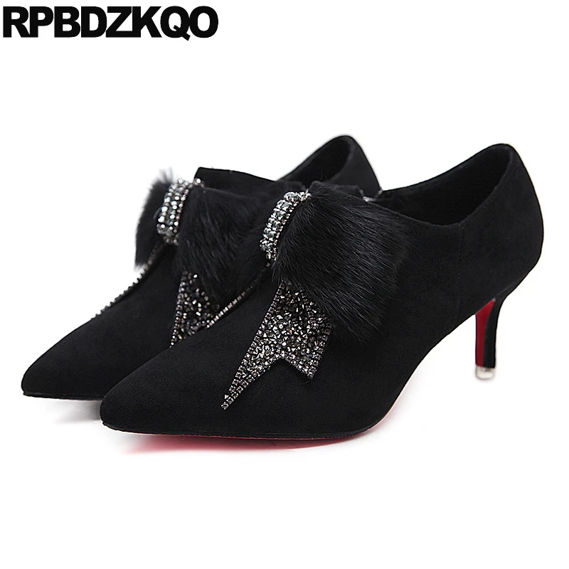 

С украшением в виде кристаллов Scarpin; Пикантная женская обувь; Туфли на высоких каблуках со стразами с бриллиантами ботильоны женские очаров...