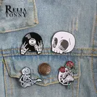 Модная эмалированная брошь в виде черепа для мужчин и женщин, Готическая брошь в виде головы черепа гитары, популярное ювелирное изделие для влюбленных, Детская Подарочная одежда для шляпы, аксессуары для девушек