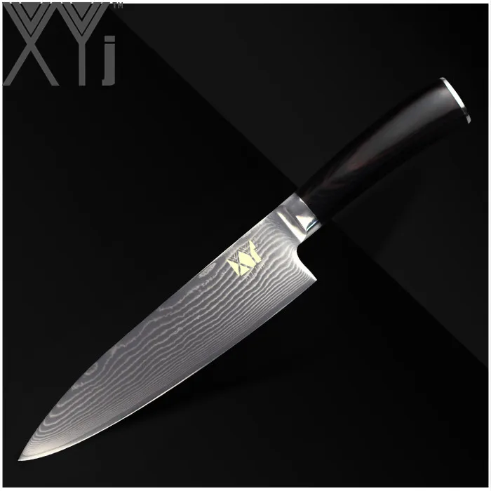 XYj Damascus японские кухонные ножи цельный нож для очистки овощей утилита Santoku