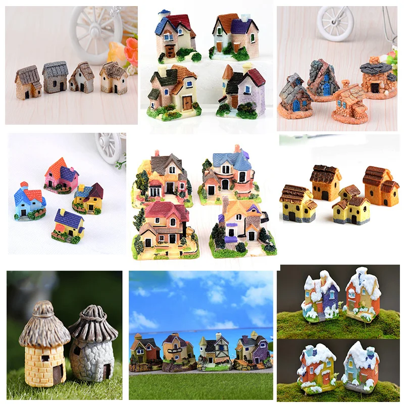 Большой дом Вилла Фигурка декоративная мини-сказочный сад мультфильм скульптура