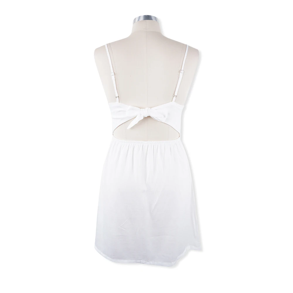 Женское Короткое платье мини с V образным вырезом и открытой спиной|Женские