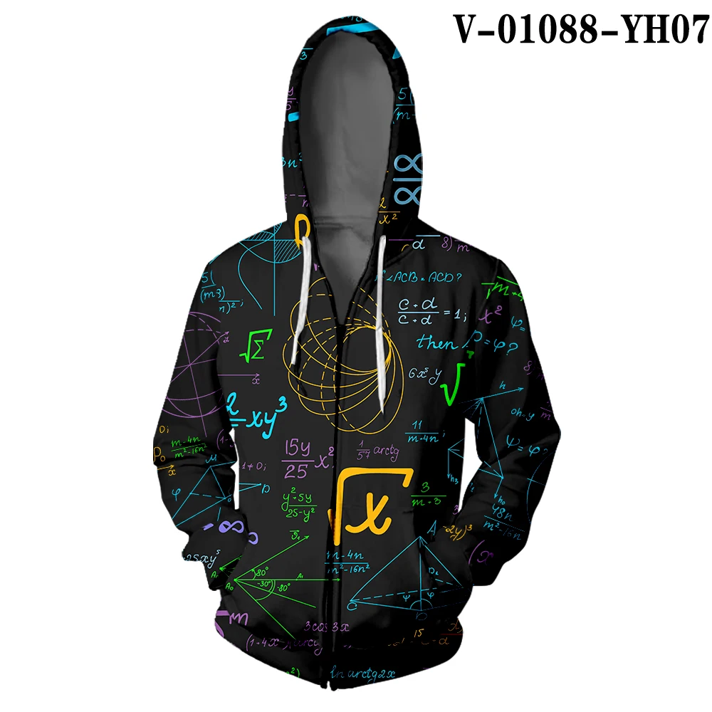 V01088 Толстовка с капюшоном на молнии WAMNI Science Formula, толстовка в стиле хип-хоп с 3D капюшоном, толстовки на молнии в консервативном стиле, эксклюзивная Толстовка для любителей исследований - Цвет: V01088
