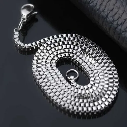 Free Ship 100pcs Lot of Jewelry Best Price Women Girls Stainless Steel Thin 2.4mm Fashion Box- Link chain necklace 18-28'' |