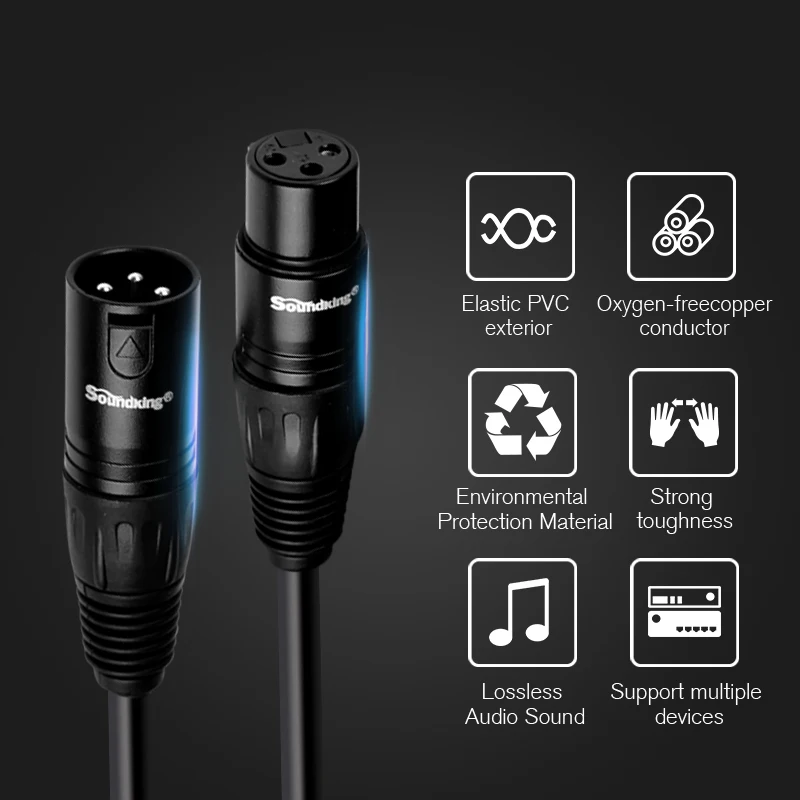 Soundking XLR микрофонный кабель аудио звуковой папа мама удлинитель для миксера
