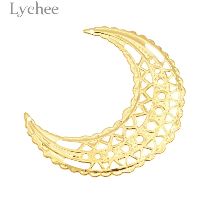 Lychee Life 20 шт. металлические филигранные цветы в форме Луны полые украшения для