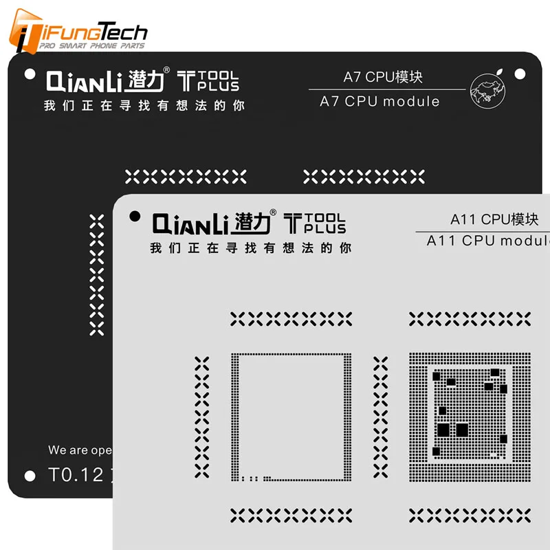 QIANLI TOOLPLUS 3D IBLACK для IPHONE A7/A8/A8/A9/A10/A11 CPU модуль BGA REBALLING черный трафарет|Наборы ремонта