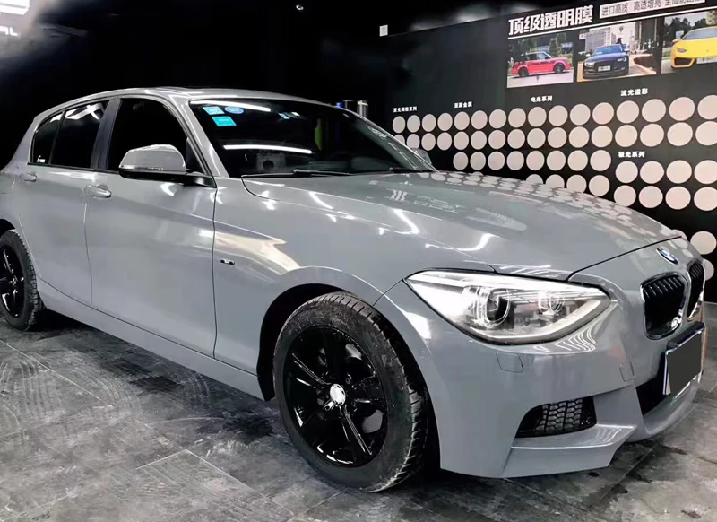 Супер Блестящая Глянцевая виниловая пленка глянцевая цементная серая для кузова