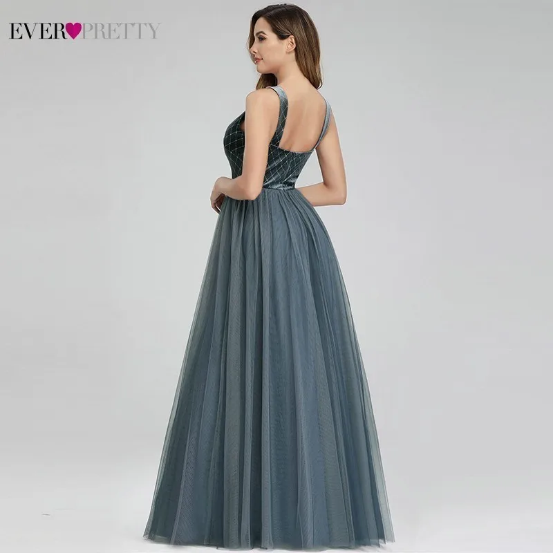 Ever Pretty Dusty Blue подружки невесты платья трапециевидной формы с v-образным вырезом без рукавов платья с блестками для свадебное праздничное платье demoiseur D'honneur