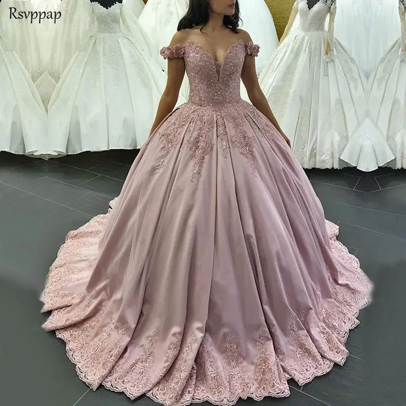 Same as picture Роскошные Длинные бальные платья Пышное Бальное Платье милое 16 16 шестнадцать Расшитое бисером Розовое Бальное Платье - Цвет: Same as picture