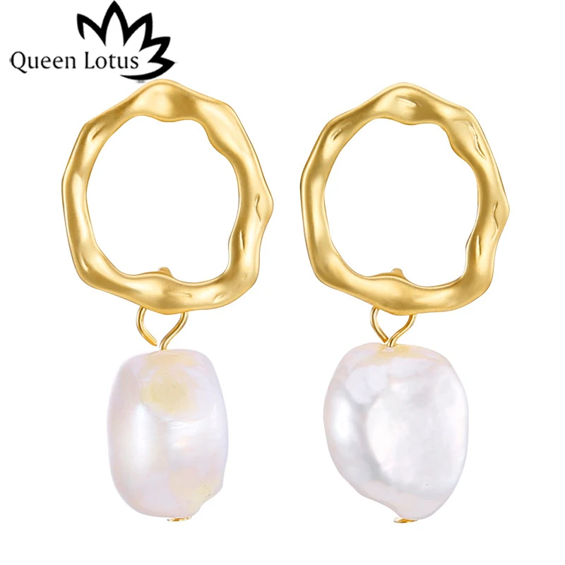 Женские серьги подвески Queen Lotus с жемчугом Ювелирное Украшение