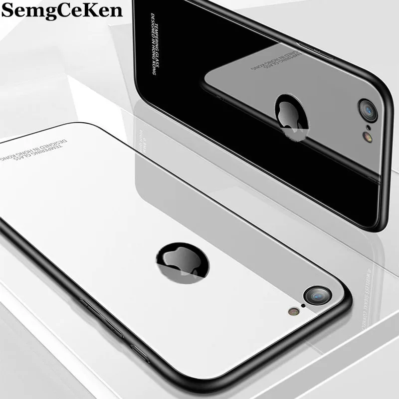 SemgCeKen роскошный стеклянный зеркальный чехол для iPhone 5 5S SE 6 s 6plus 7 plus 8 8plus