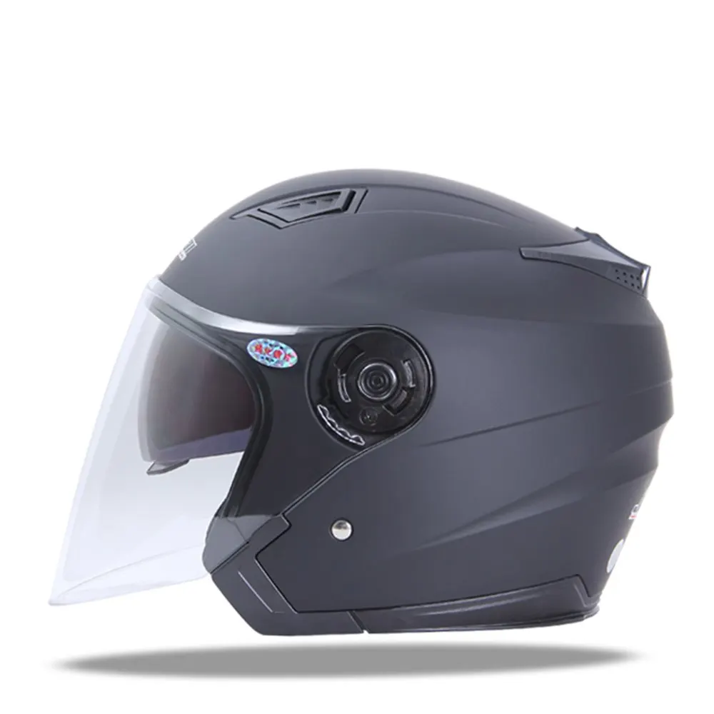 Matte Black Мотоцикл Jiekai шлем Casco Мото шлем мотоциклетный шлем для мотокросса открытый шлем Ретро винтажный шлем - Цвет: Matte Black