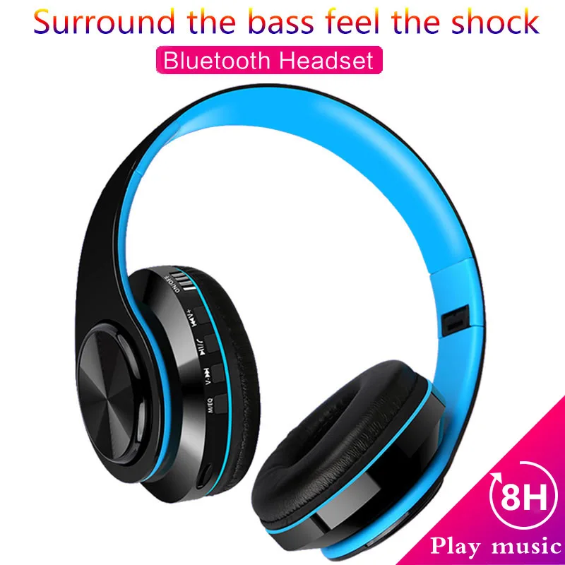 Hi-Fi стереонаушники Bluetooth наушники Музыкальная гарнитура FM Spport sd-карта с микрофоном для мобильного телефона Xiaomi iphone Sumsamg Tablet