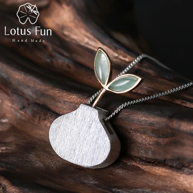 Подвеска в виде листок Lotus Fun из серебра 925 пробы с подвеской без цепи ручной